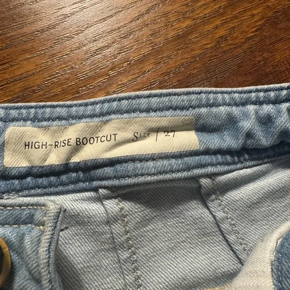 Pilcro and The Letterpress High Rise Bootcut Jeans Zip Pocket Light Blue Sz.27 - Picture 4 of 11